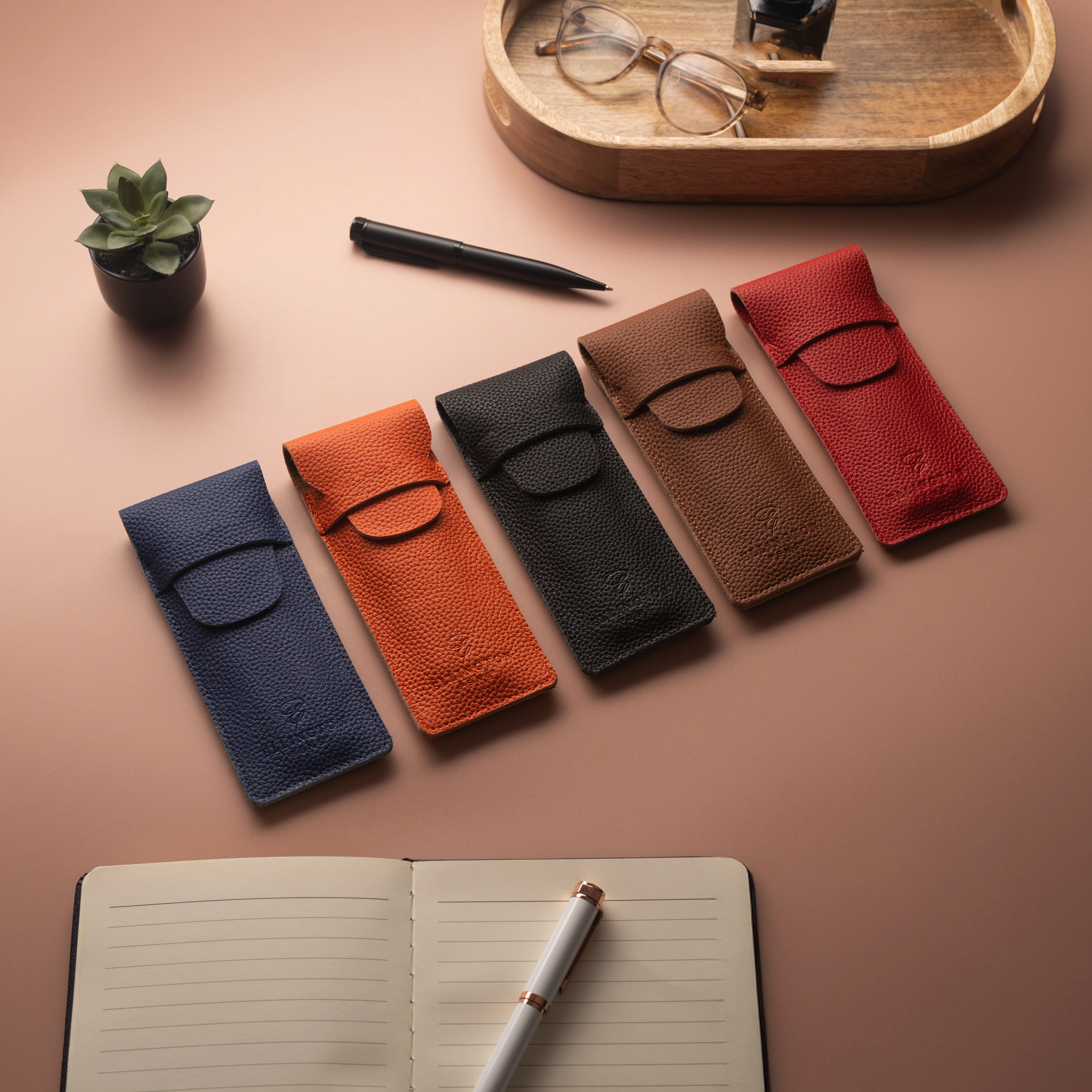 Leather Pen Case Orange - Image 4