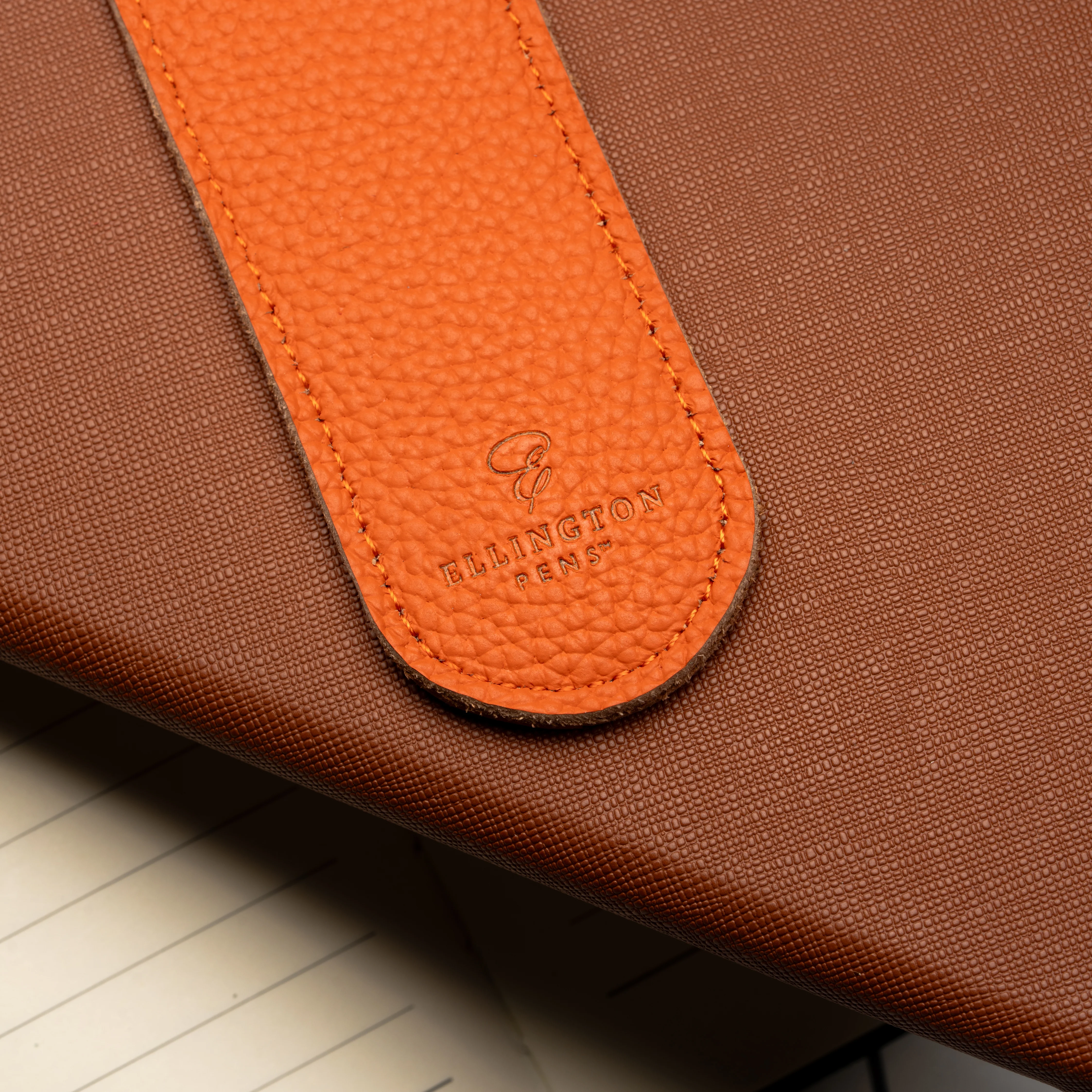 Leather Pen Sleeve Orange - Image 2