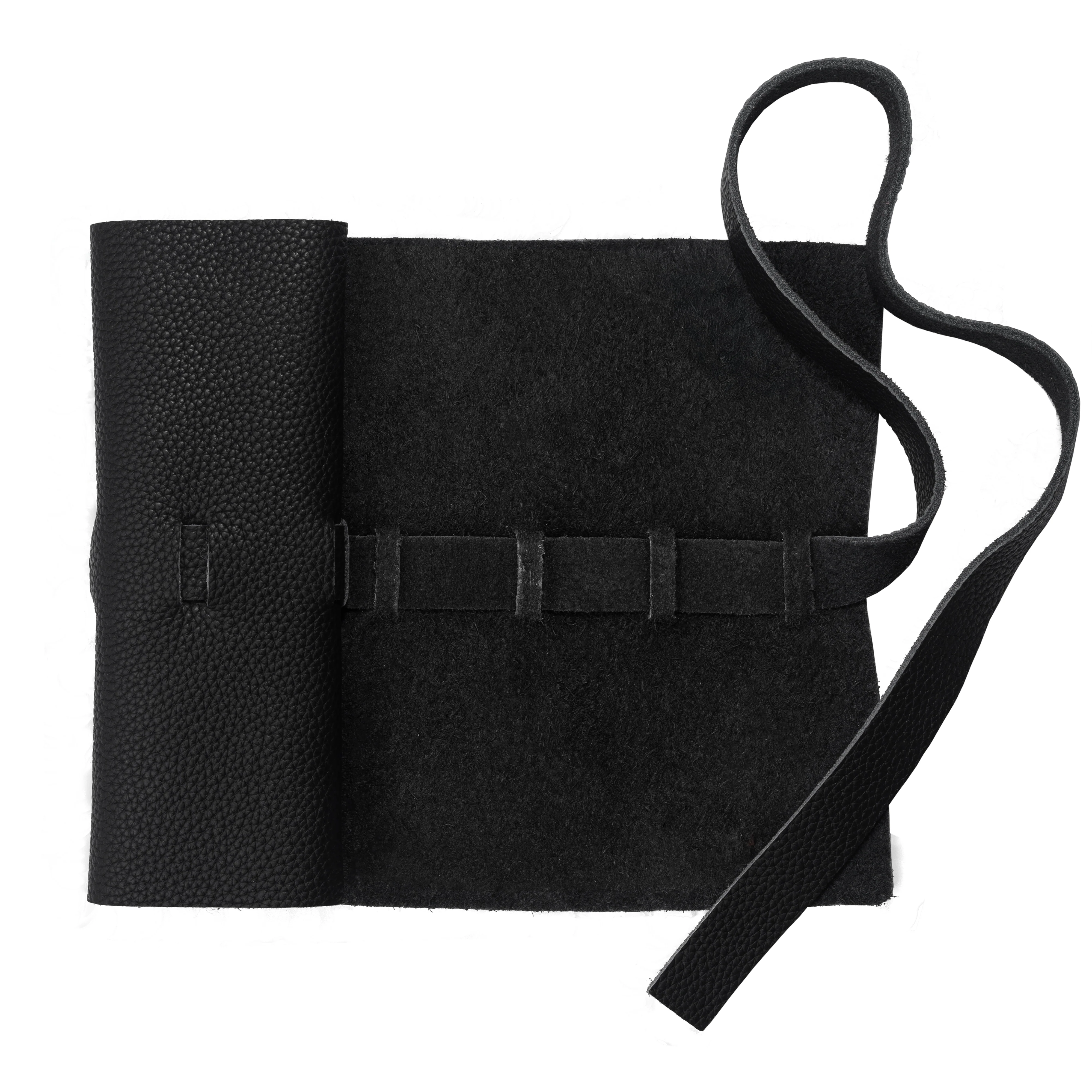 Leather Pen Roll Black - last few left!