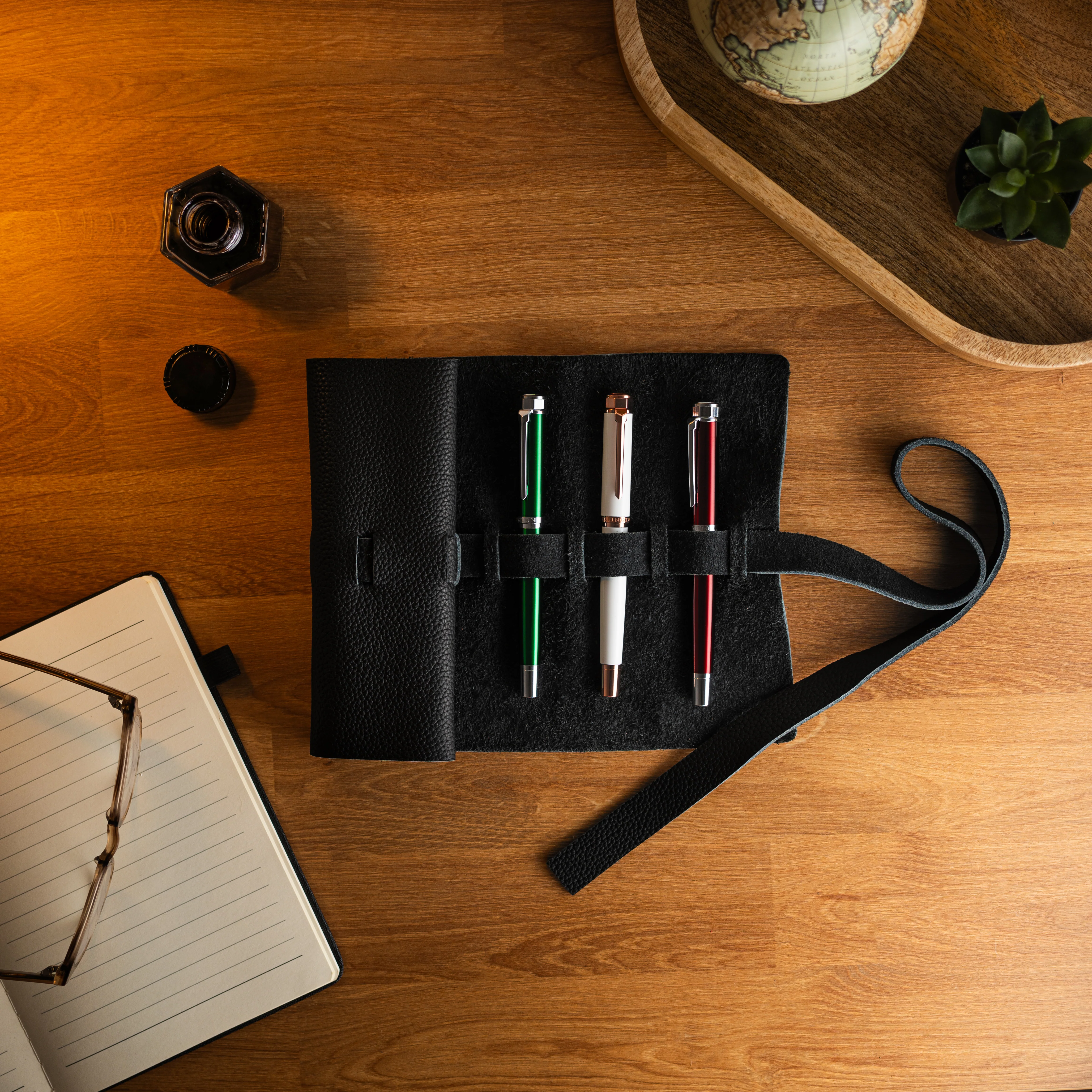 Leather Pen Roll Black - last few left! - Image 3