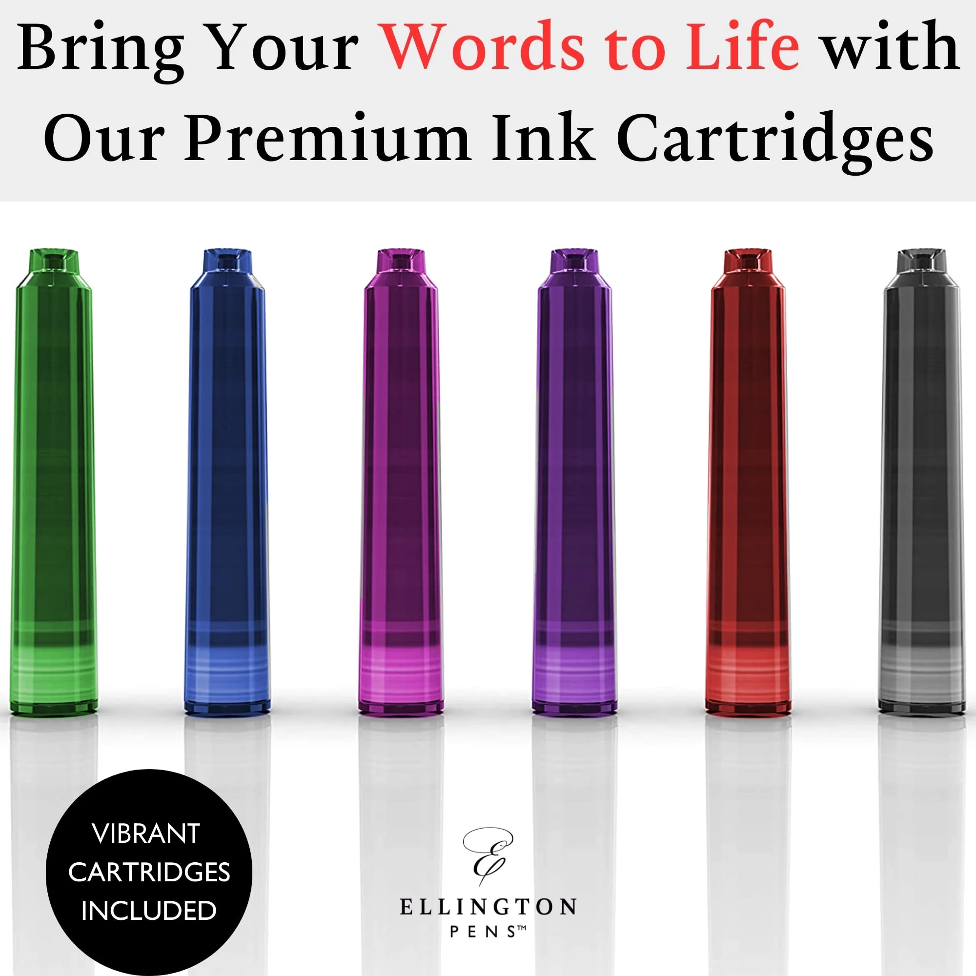 Refill Ink Cartridges - 24 Pack - Compatible with Ellington Pens 24 Vibrant Ink - Image 3
